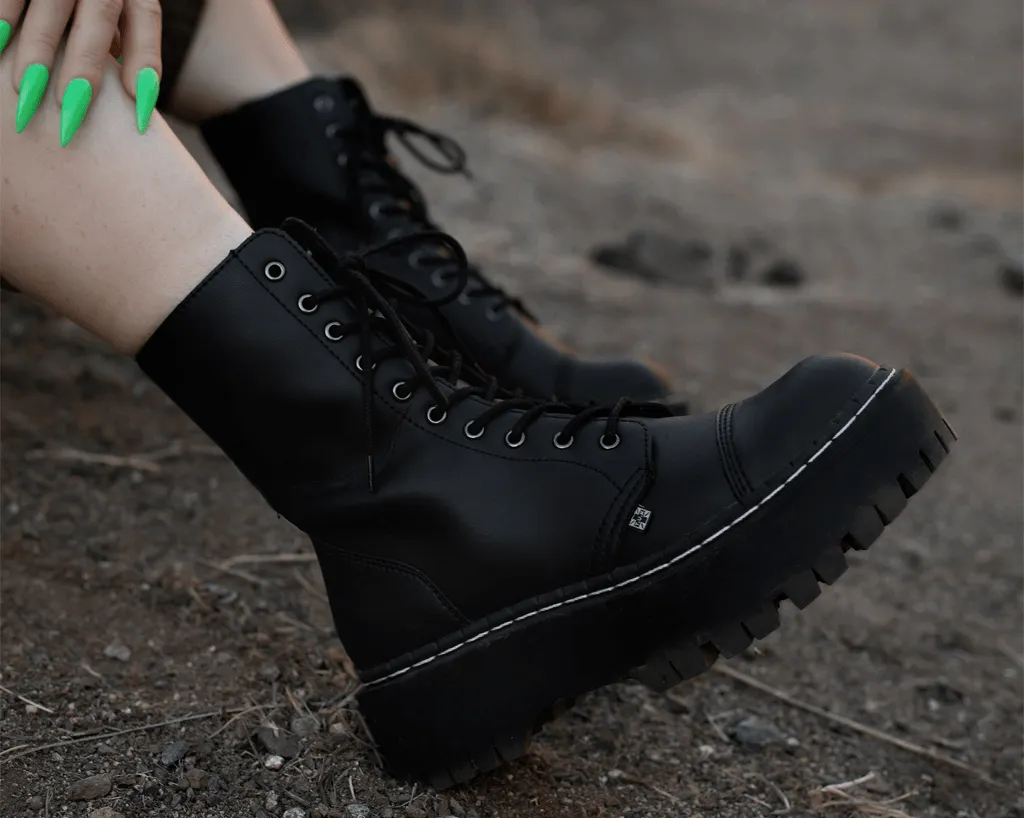 Black TUKskin? 10-Eye Double Decker Boot