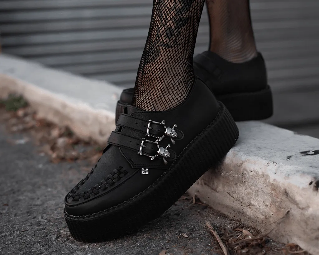 Black TUKskin? 2-Buckle Skull Creeper