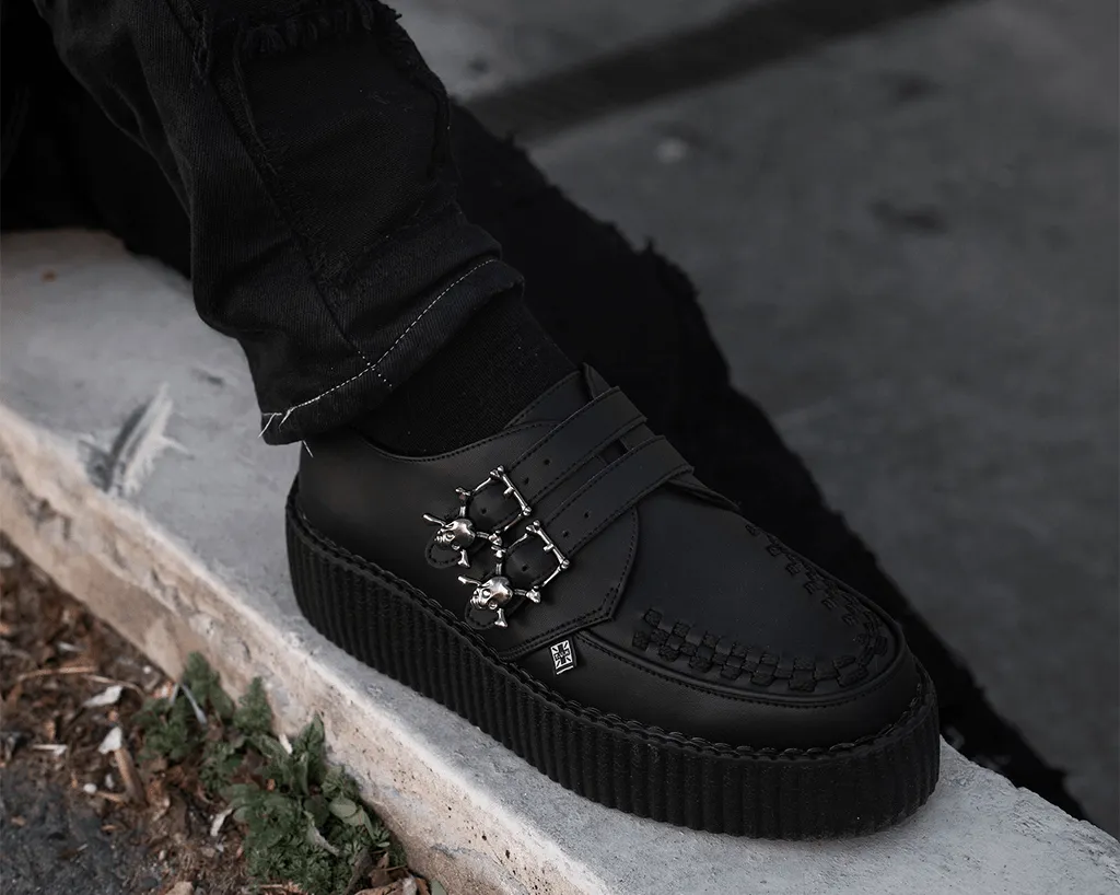 Black TUKskin? 2-Buckle Skull Creeper