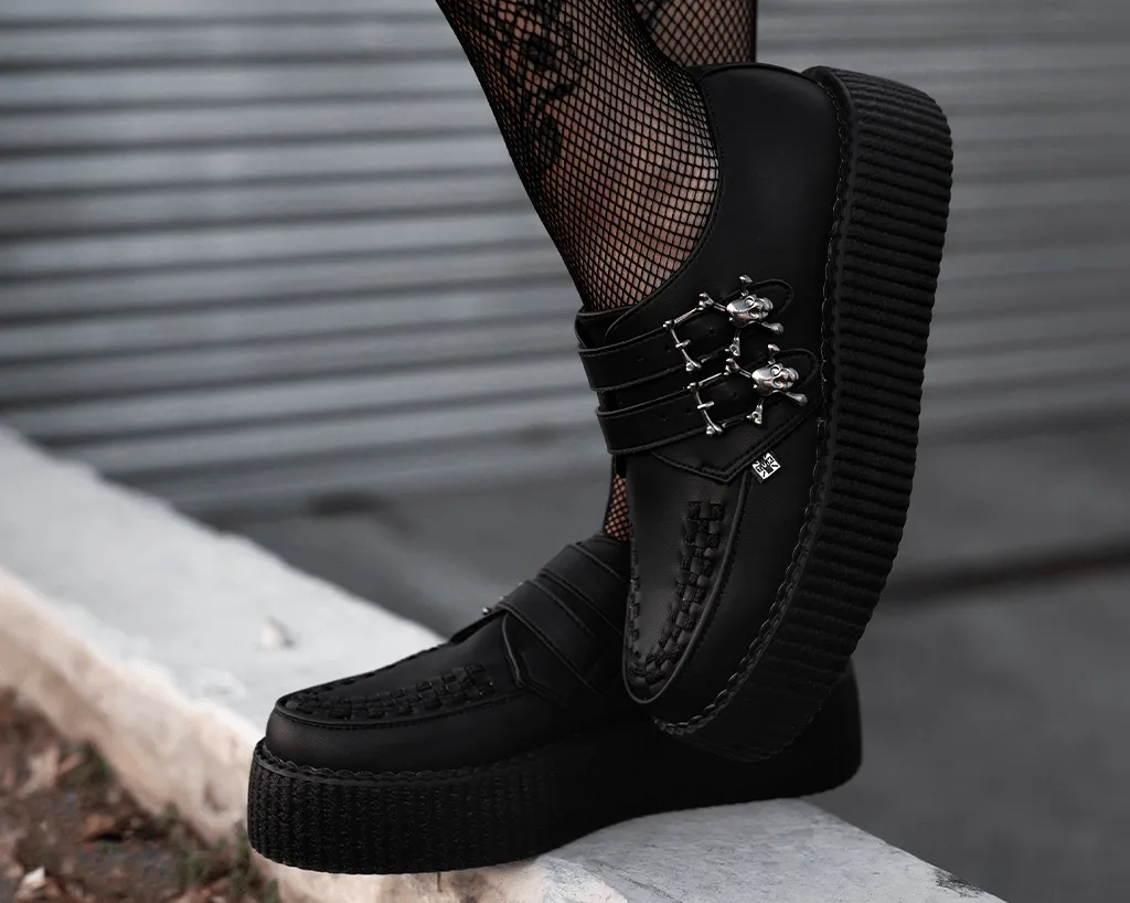 Black TUKskin? 2-Buckle Skull Creeper