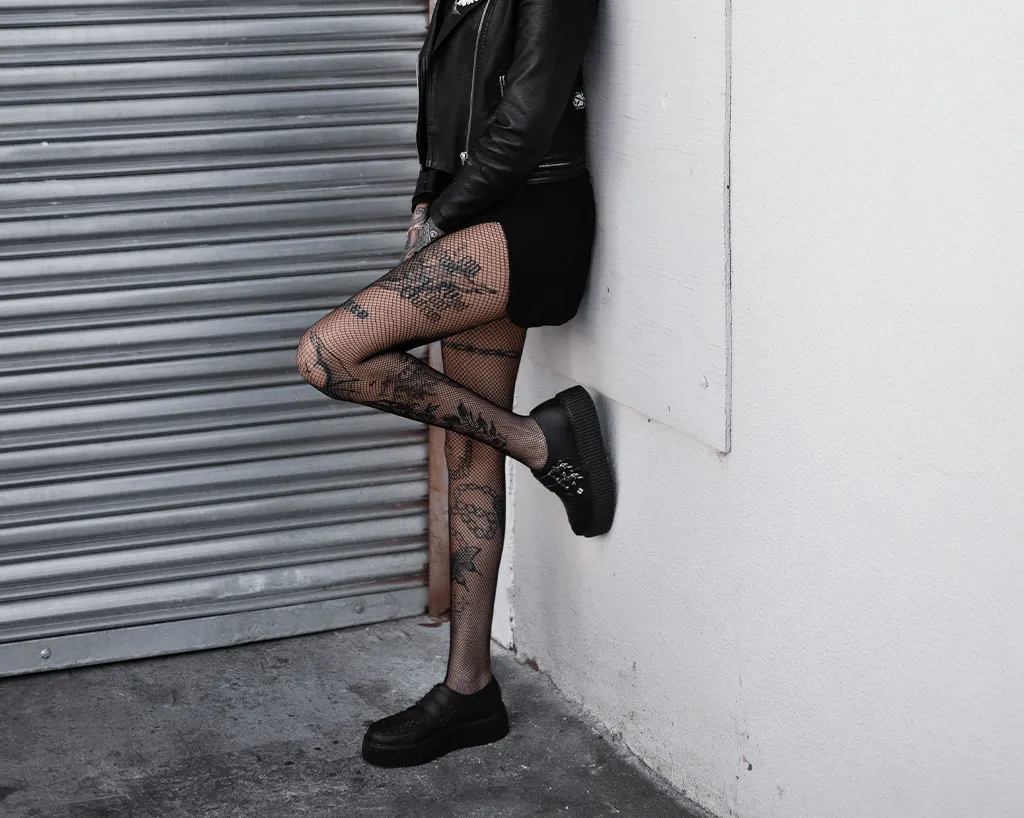 Black TUKskin? 2-Buckle Skull Creeper