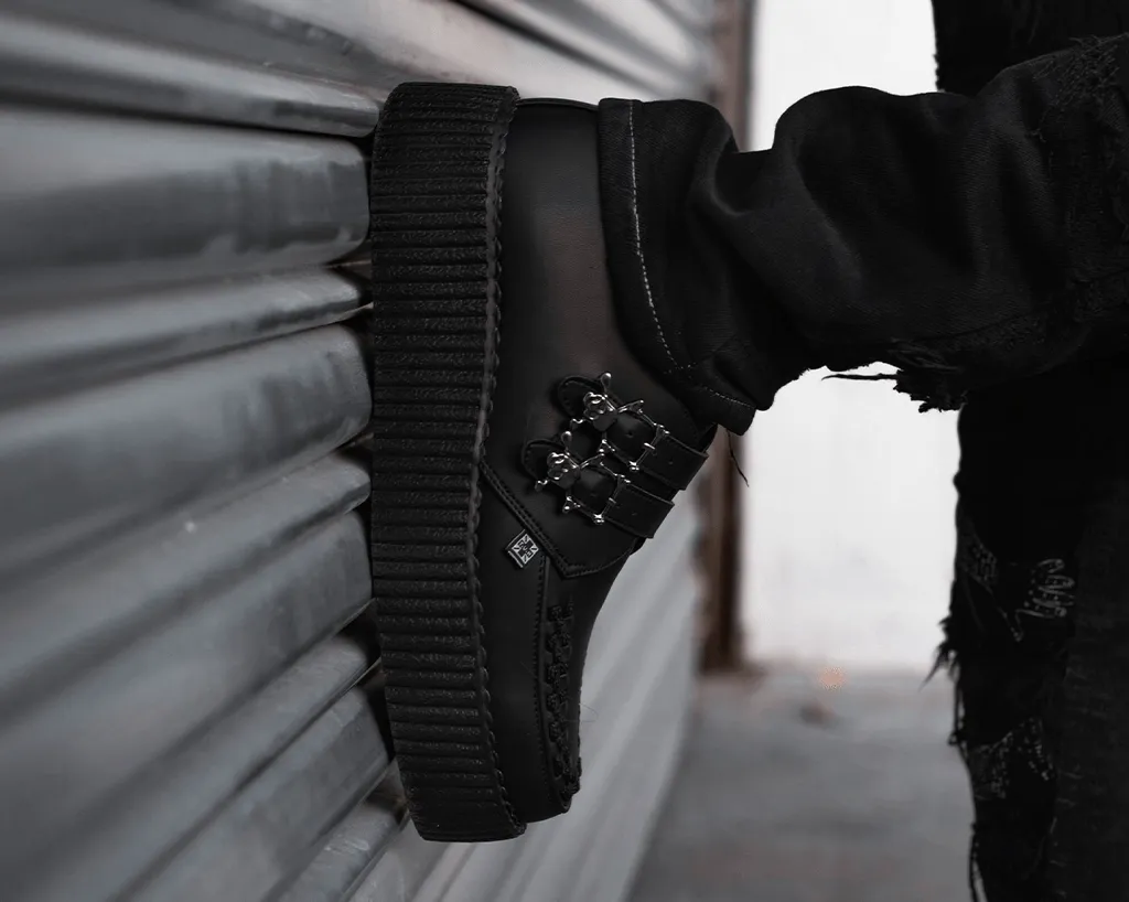 Black TUKskin? 2-Buckle Skull Creeper