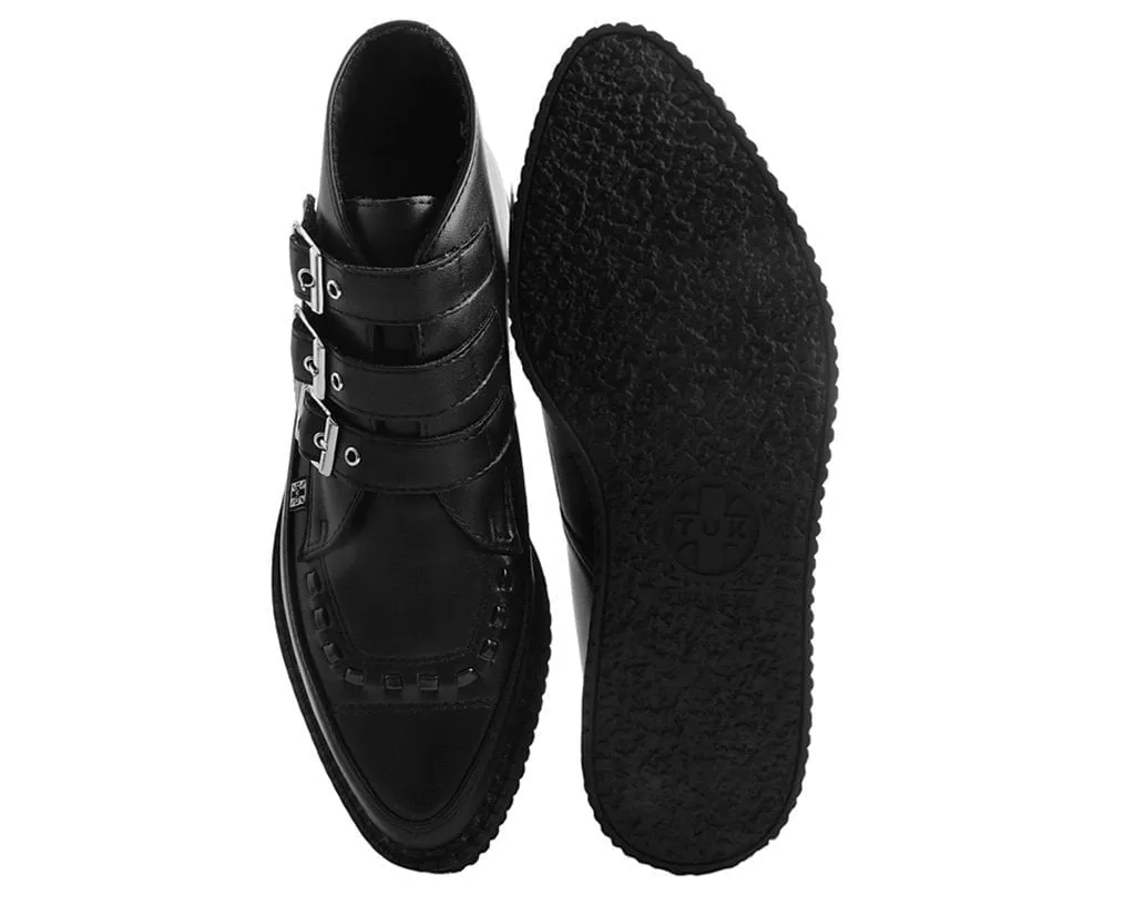 Black TUKskin? 3-Buckle Pointed Creeper Boot