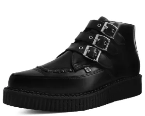 Black TUKskin? 3-Buckle Pointed Creeper Boot