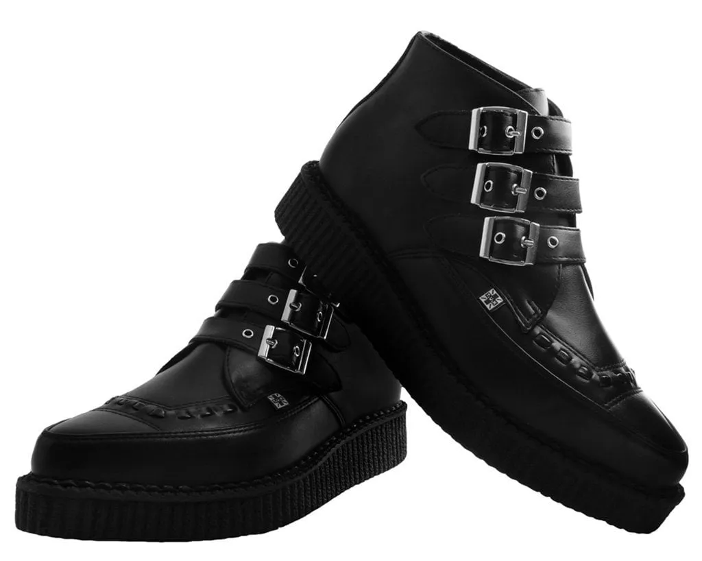Black TUKskin? 3-Buckle Pointed Creeper Boot