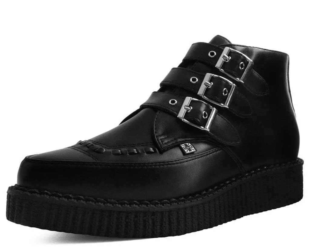 Black TUKskin? 3-Buckle Pointed Creeper Boot