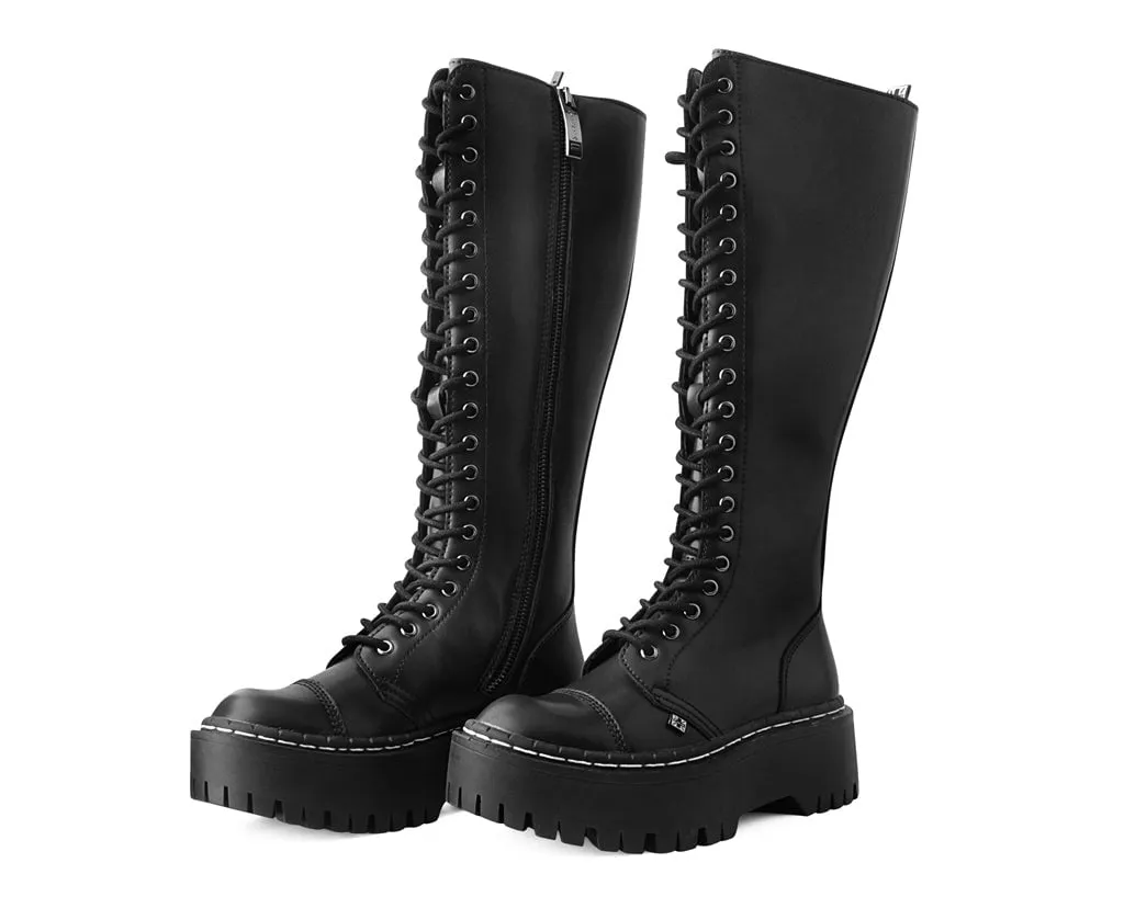 Black TUKskin? Knee-high Double Decker Boot