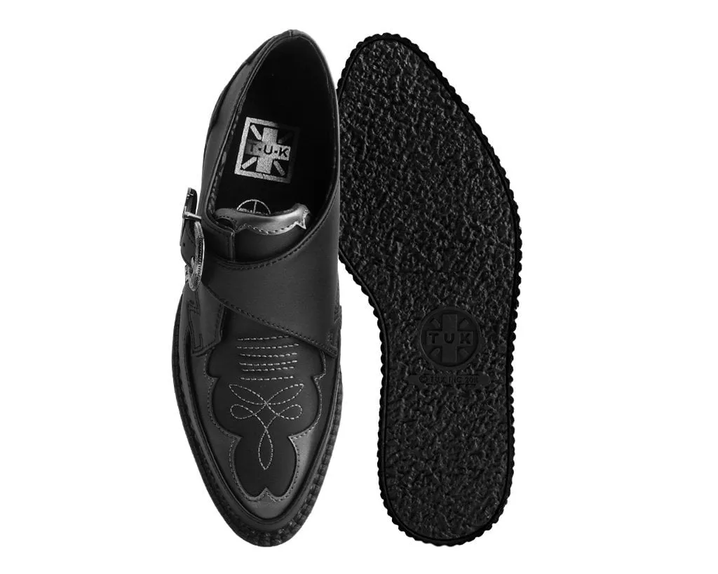 Black TUKskin? Western Antique Buckle Pointed Creeper