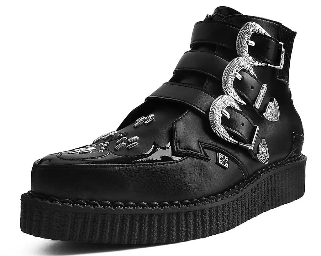 Black TUKskin? Western Buckle Pointed Boot