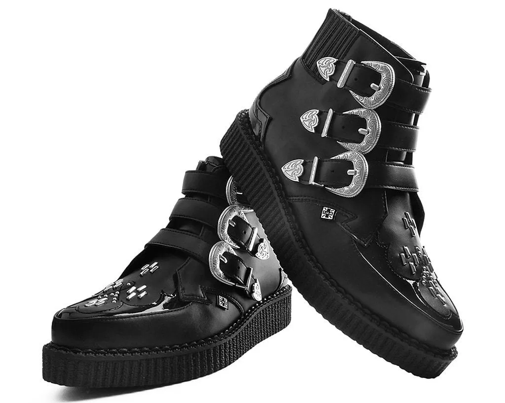 Black TUKskin? Western Buckle Pointed Boot