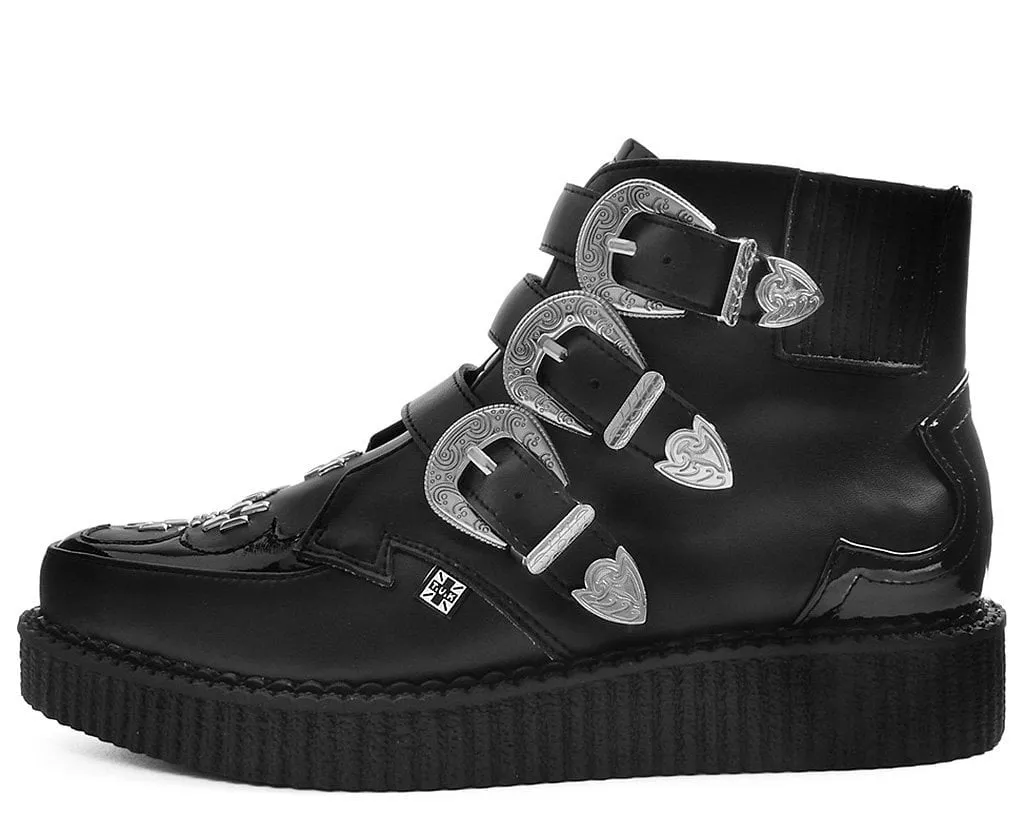 Black TUKskin? Western Buckle Pointed Boot
