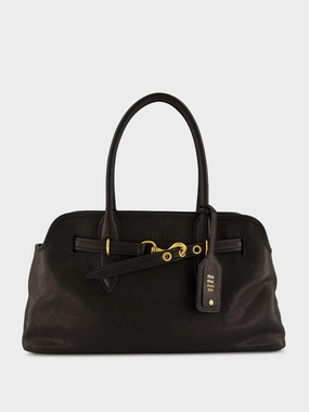 Black Aventure Large Nappa Leather Bag