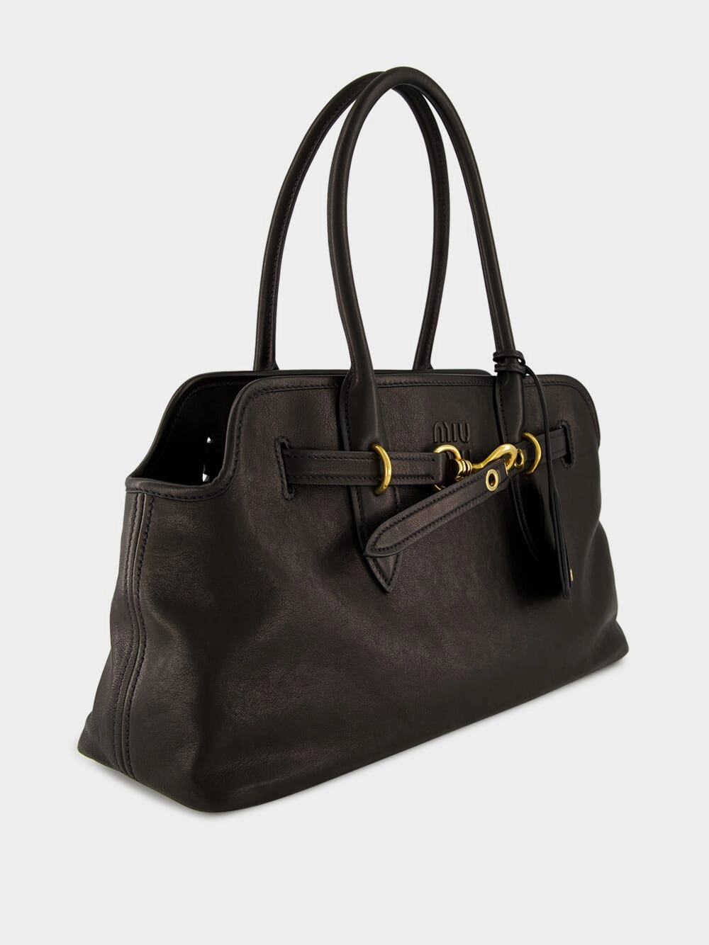 Black Aventure Large Nappa Leather Bag