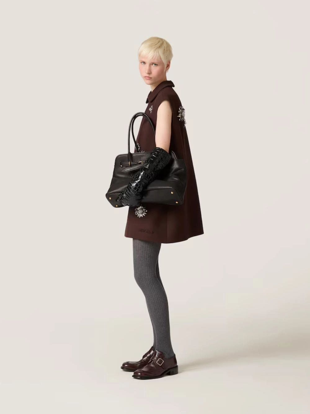Black Aventure Large Nappa Leather Bag