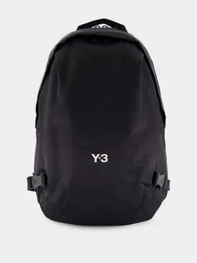 Black Backpack with Utility Straps