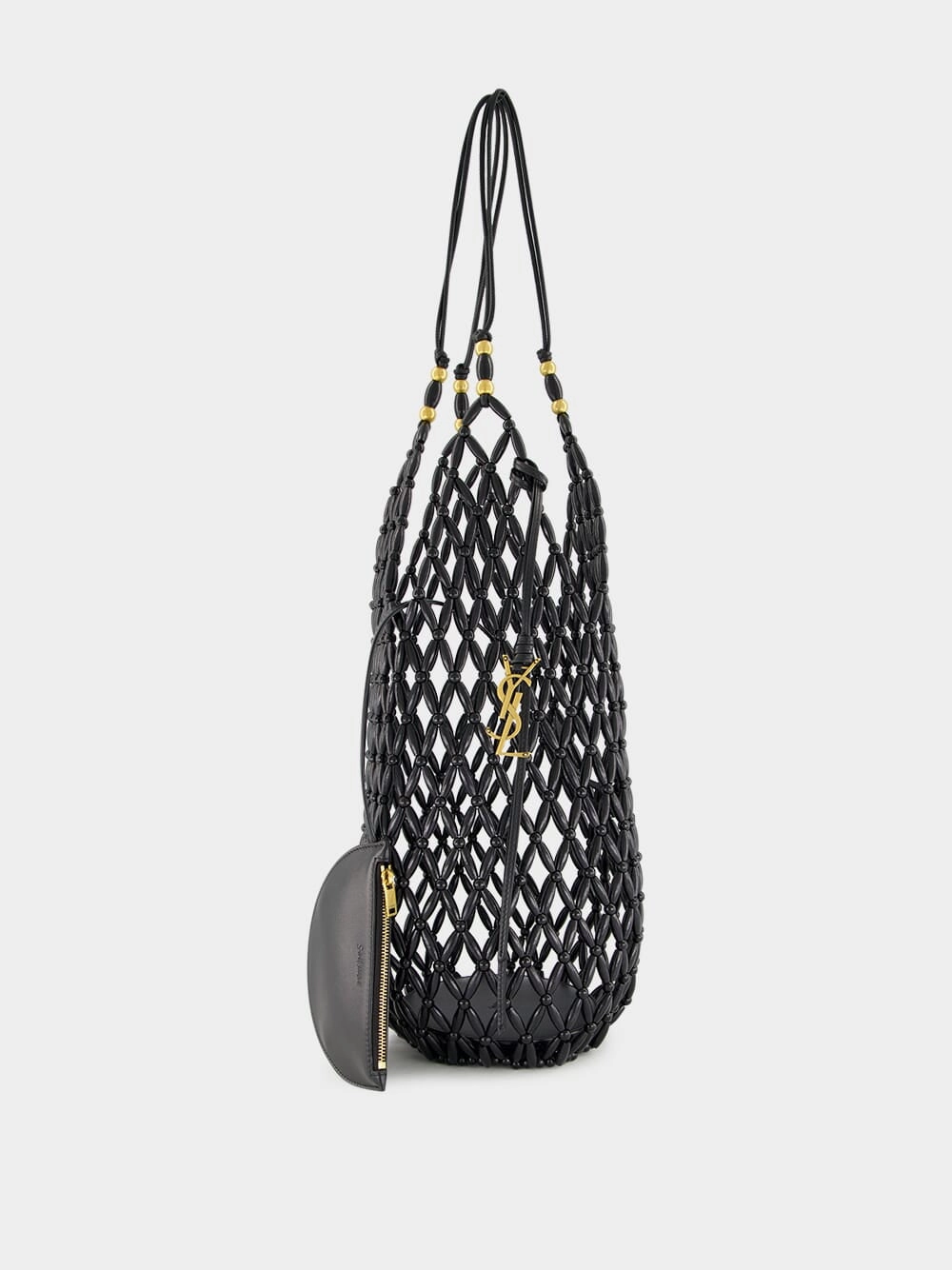 Black Beaded Hobo Shoulder Bag