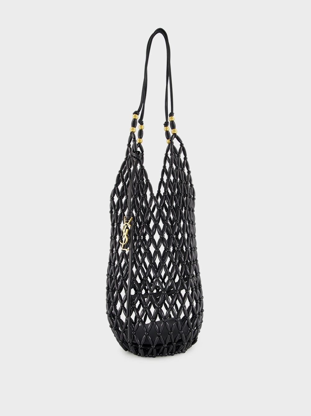 Black Beaded Hobo Shoulder Bag