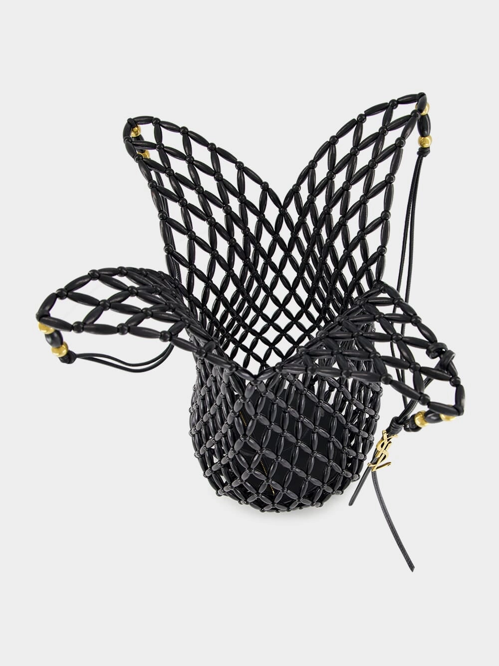 Black Beaded Hobo Shoulder Bag