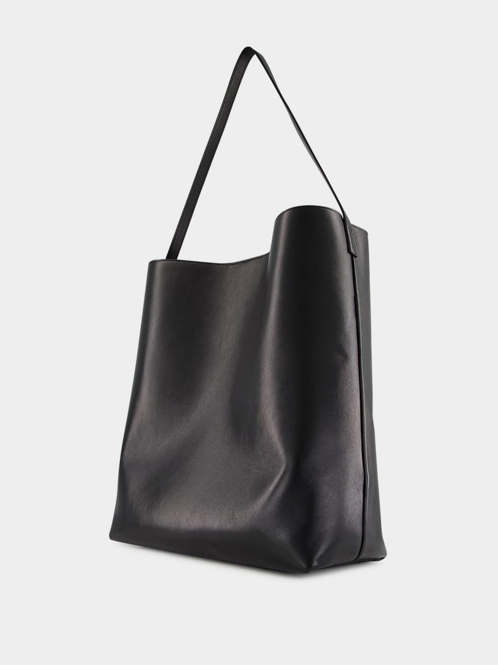 Black Bold Hobo Bag in Smooth Leather
