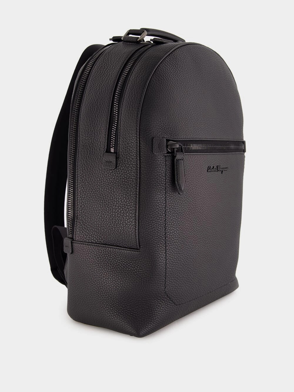 Black Calfskin Leather Backpack