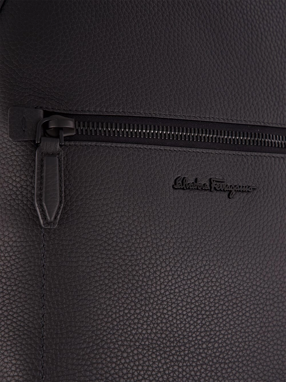 Black Calfskin Leather Backpack