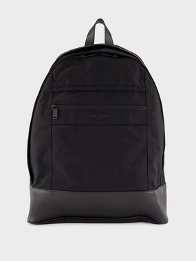 Black City Nylon and Leather Backpack