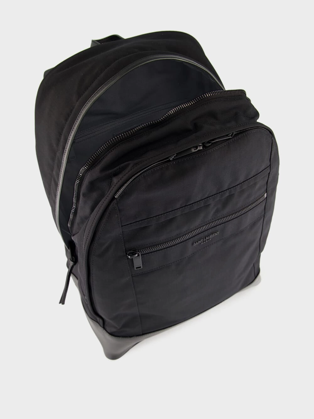 Black City Nylon and Leather Backpack