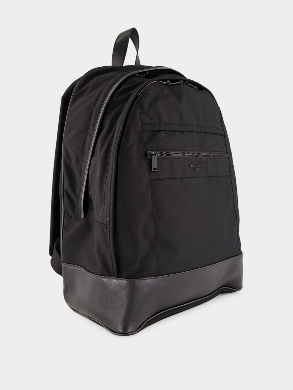 Black City Nylon and Leather Backpack
