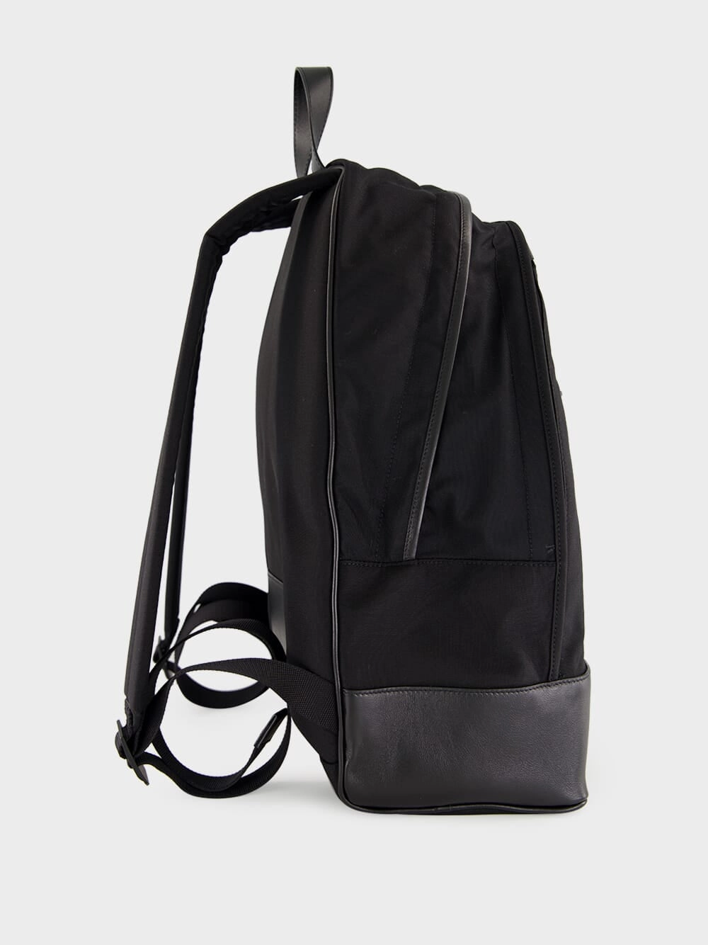 Black City Nylon and Leather Backpack