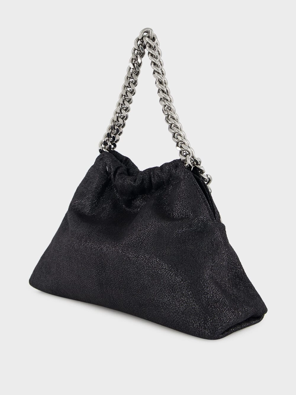 Black Falabella Drawstring Crossbody Bag