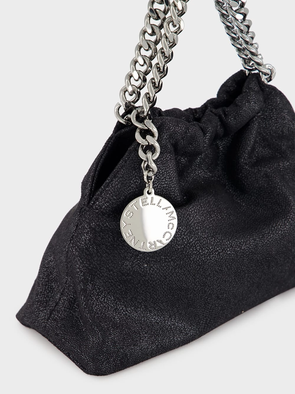 Black Falabella Drawstring Crossbody Bag