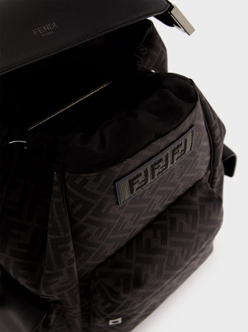 Black FF Jacquard Fendi Drive Backpack