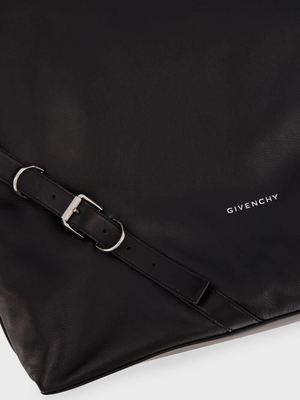 Black Large Voyou Leather Shoulder Bag