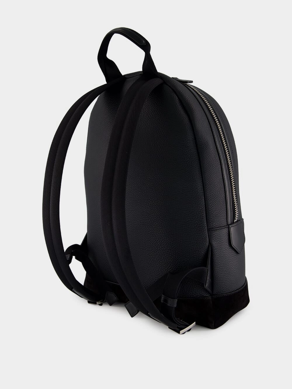 Black Leather and Suede Chic Sport Backpack