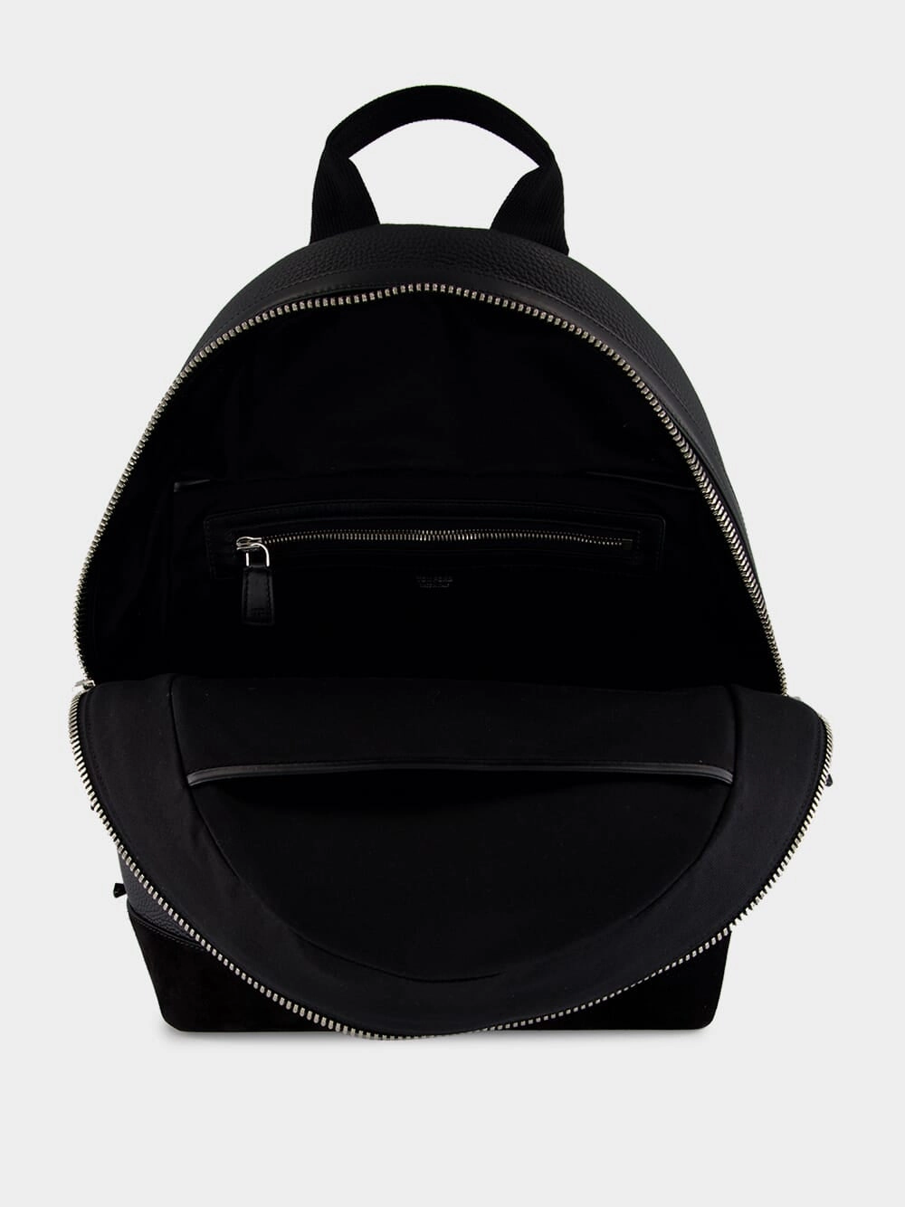 Black Leather and Suede Chic Sport Backpack