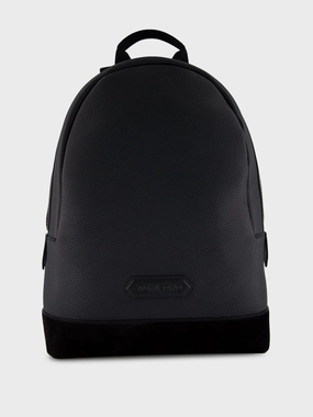 Black Leather and Suede Chic Sport Backpack