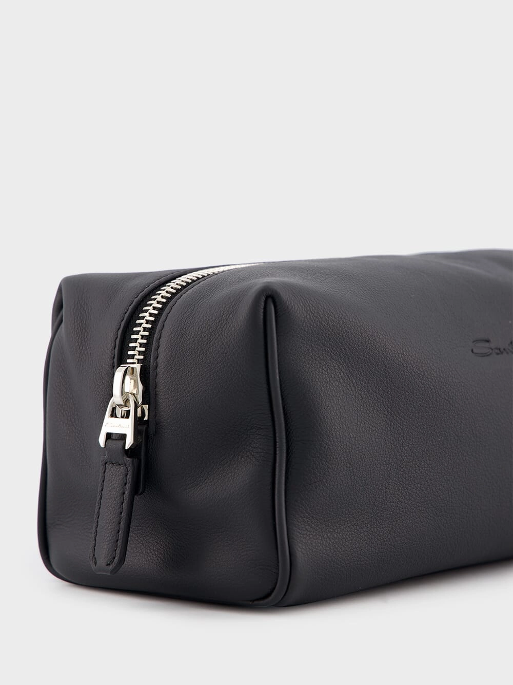 Black Leather Wash Bag