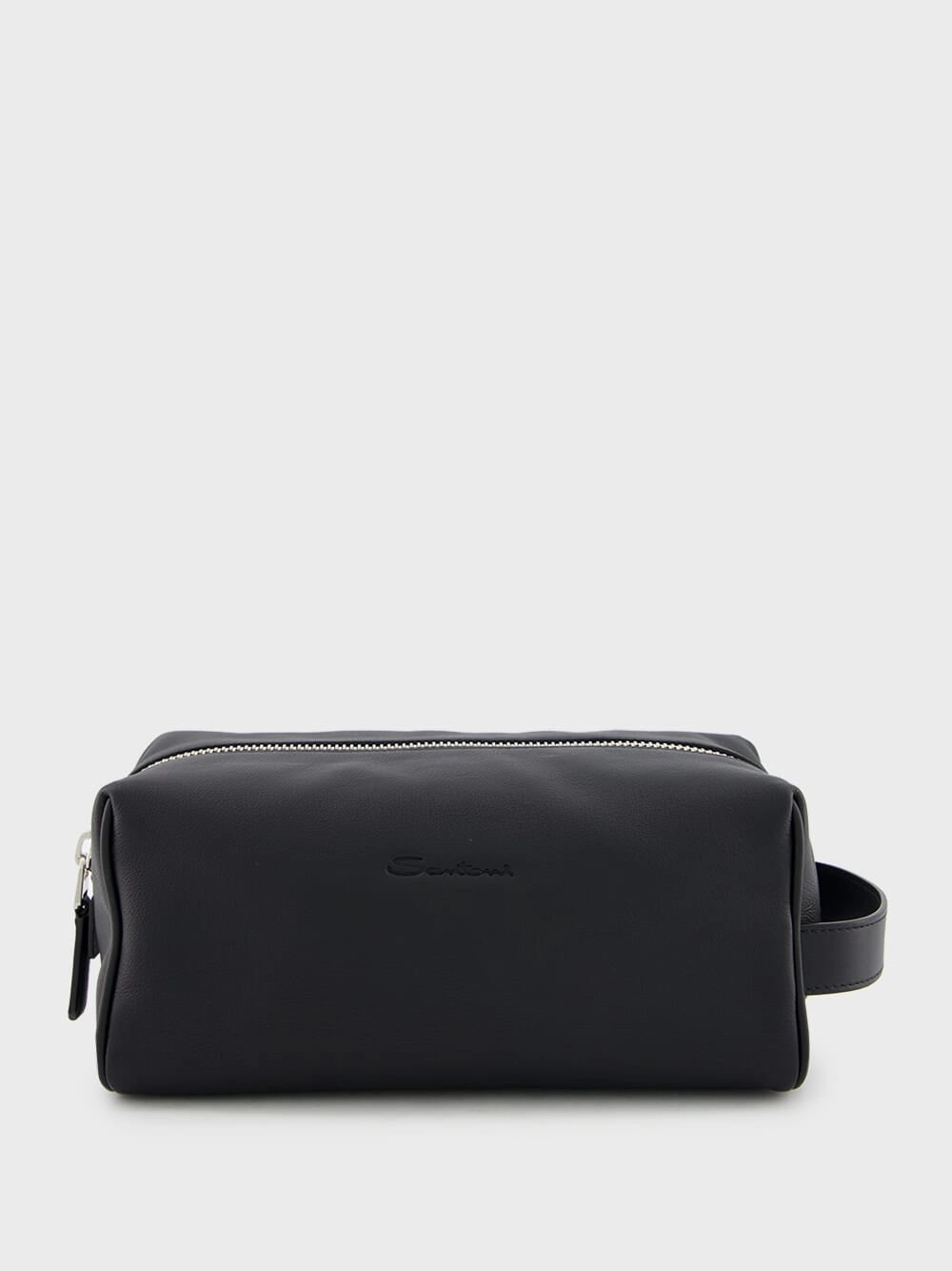Black Leather Wash Bag