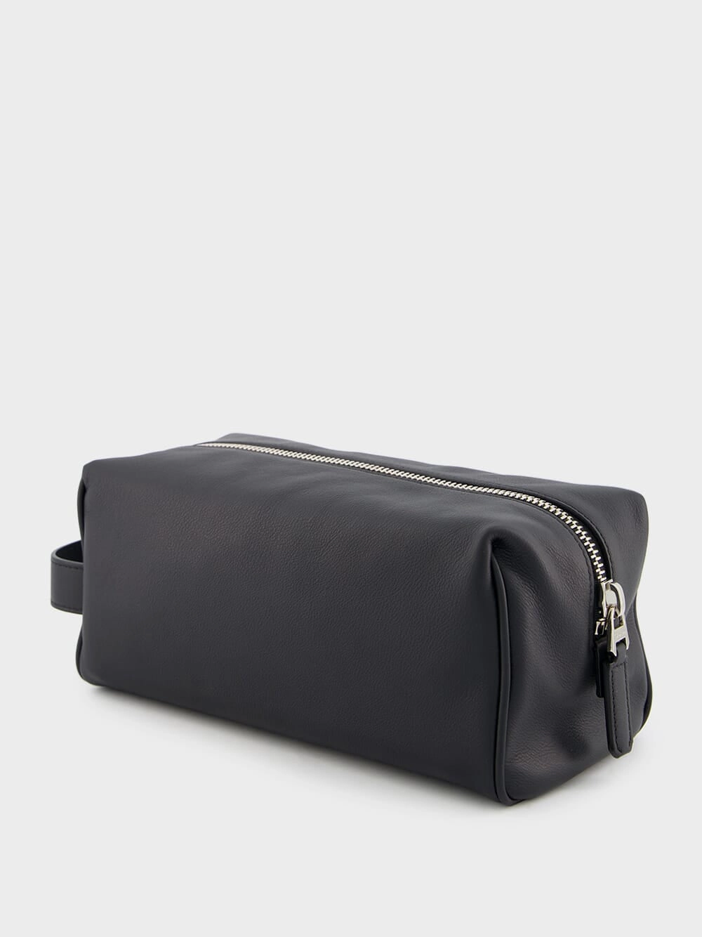 Black Leather Wash Bag