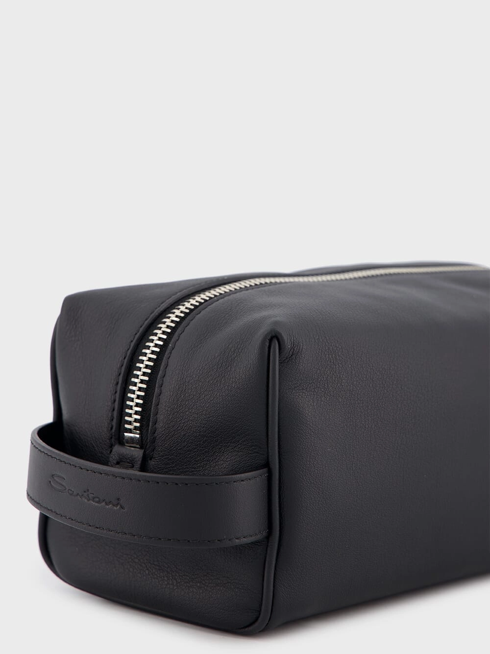 Black Leather Wash Bag