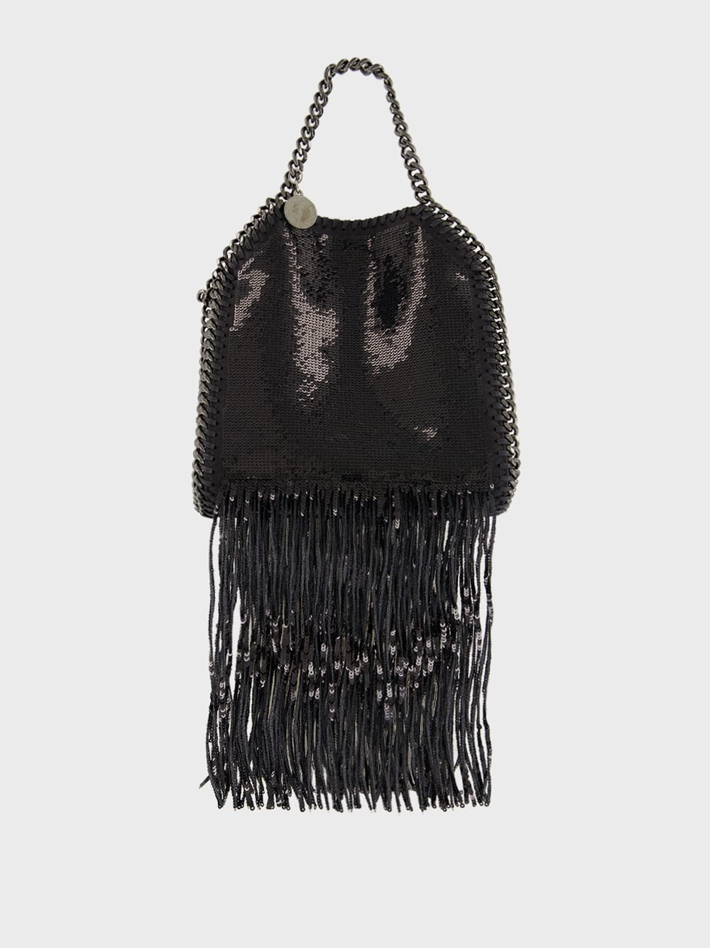 Black Limited-Edition Falabella Sequin Fringe Tiny Tote Bag