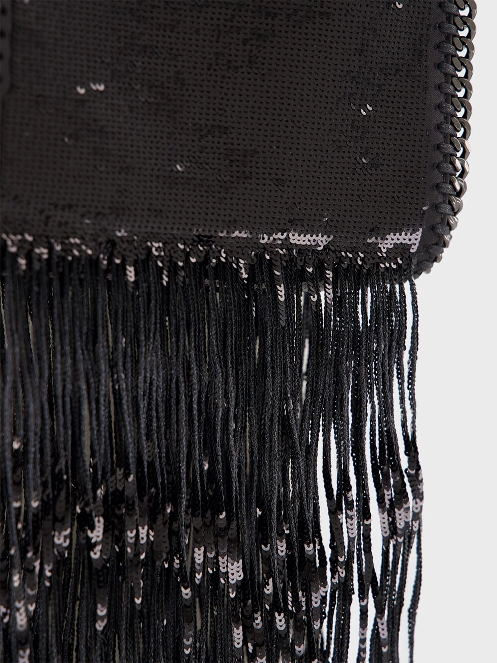 Black Limited-Edition Falabella Sequin Fringe Tiny Tote Bag