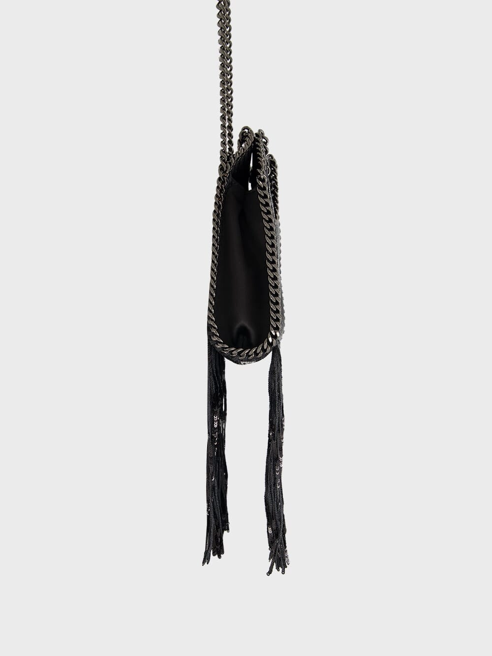 Black Limited-Edition Falabella Sequin Fringe Tiny Tote Bag