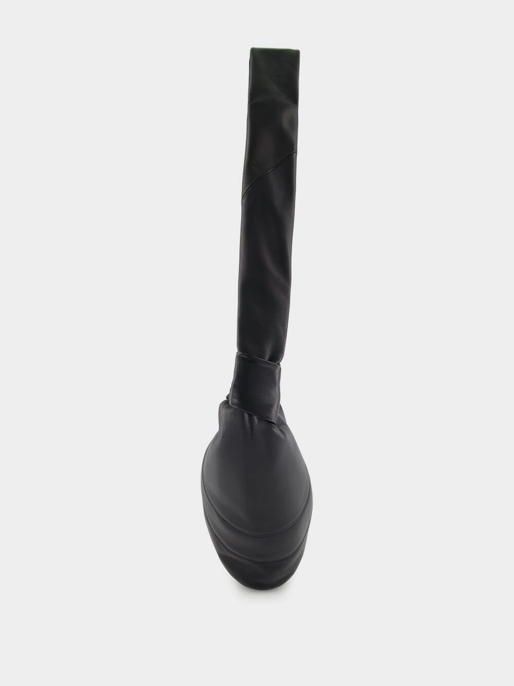 Black Medium Croissant Bag in Soft Nappa Leather