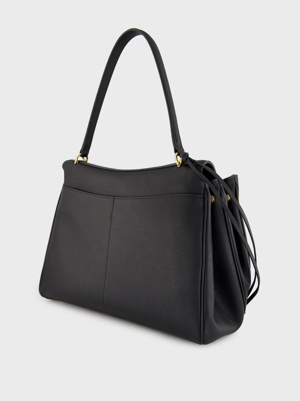 Black Medium Rodeo Grained Calfskin Handbag
