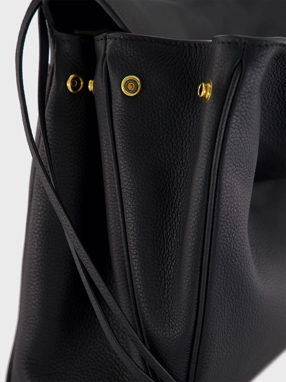 Black Medium Rodeo Grained Calfskin Handbag