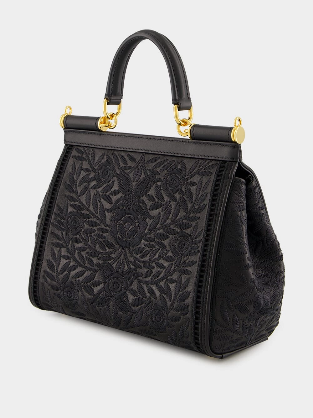 Black Medium Sicily Nappa Handbag