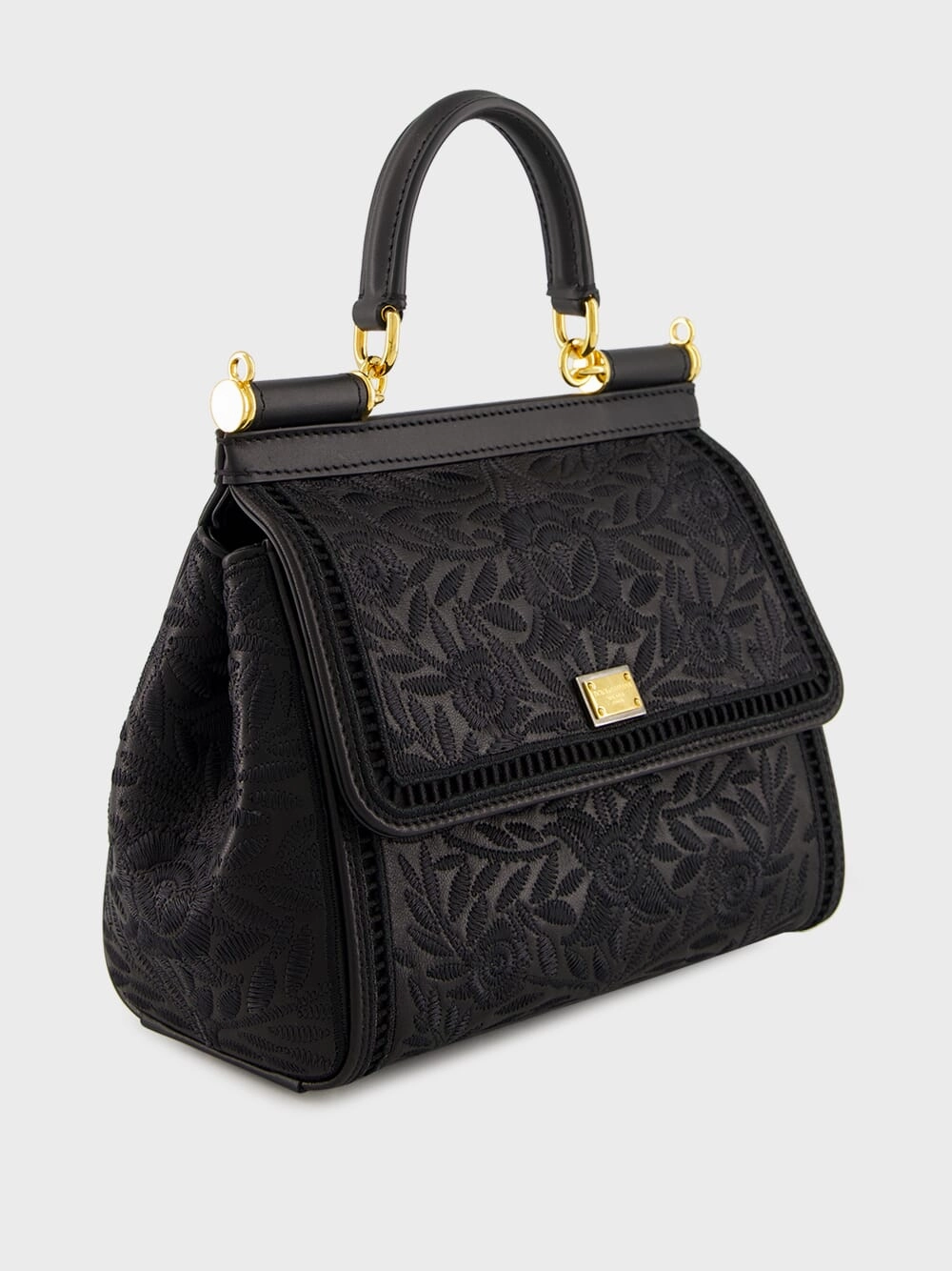 Black Medium Sicily Nappa Handbag