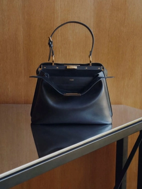 Black Peekaboo Soft Large Bag