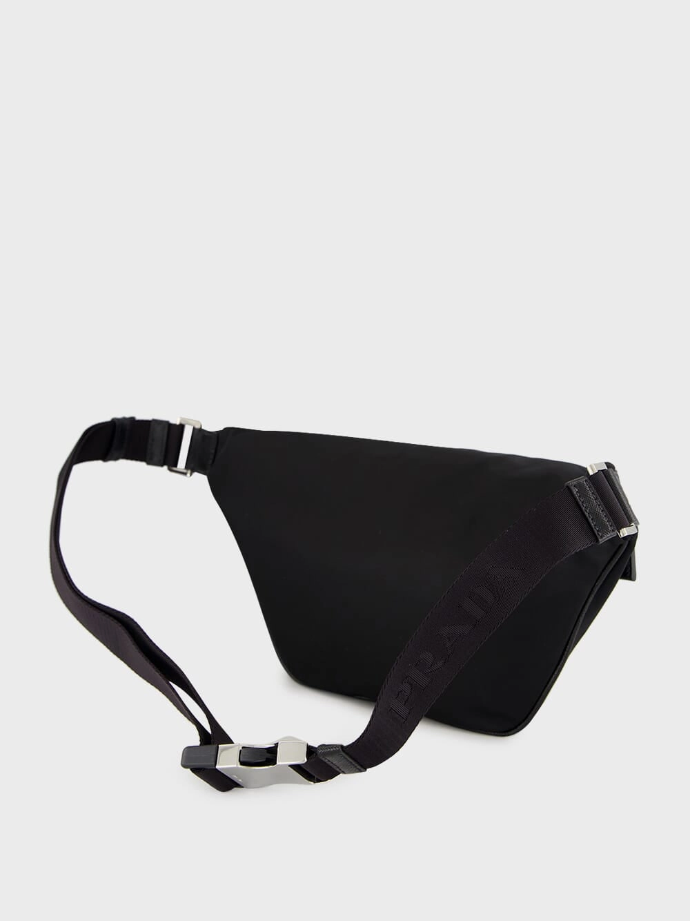 Black Re-Nylon and Saffiano Leather Belt Bag